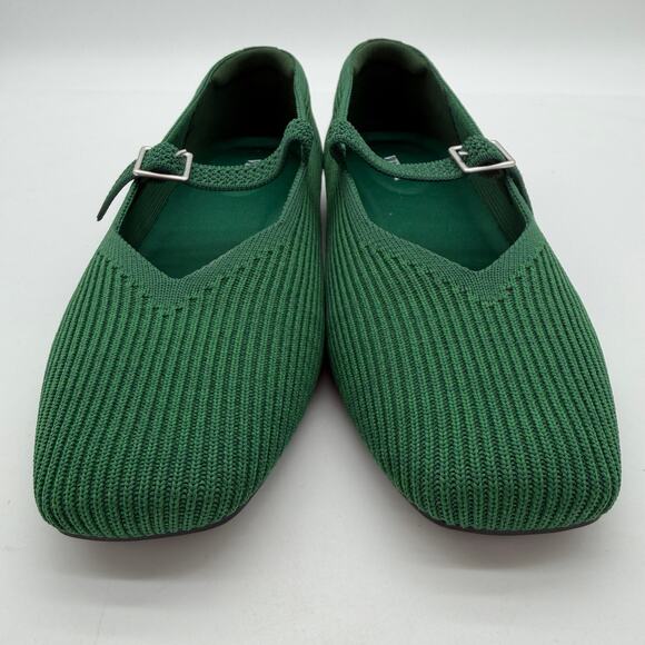 Vivaia Margot Mary Jane Comfort Old Money Arch Support Flats Forrest Green 9 - Picture 6 of 9